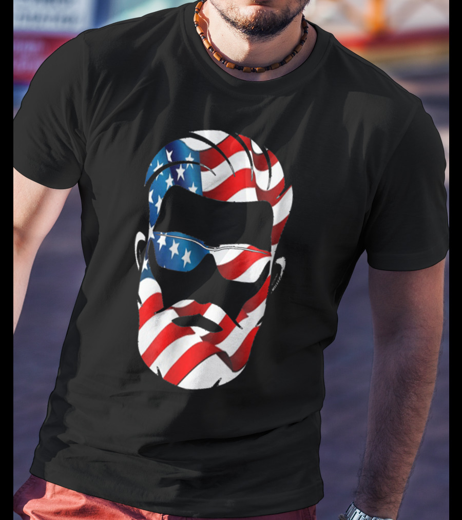 Bearded Dad US Flag Independence Day T-Shirt