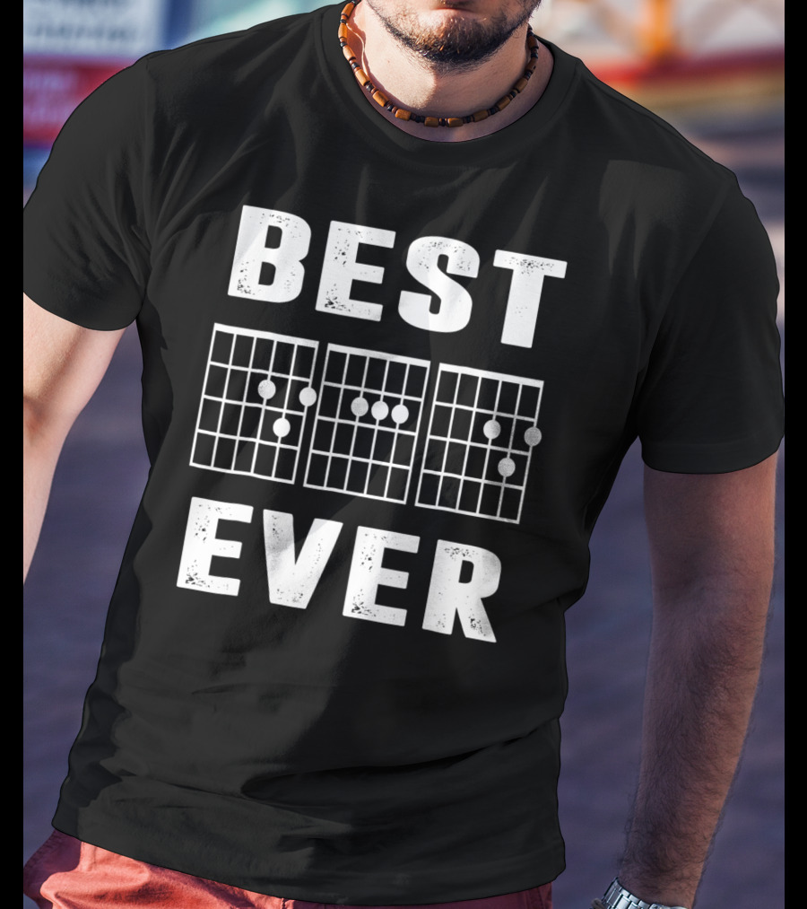 Best Dad Ever Guitar Musician Chord Chart T-Shirt