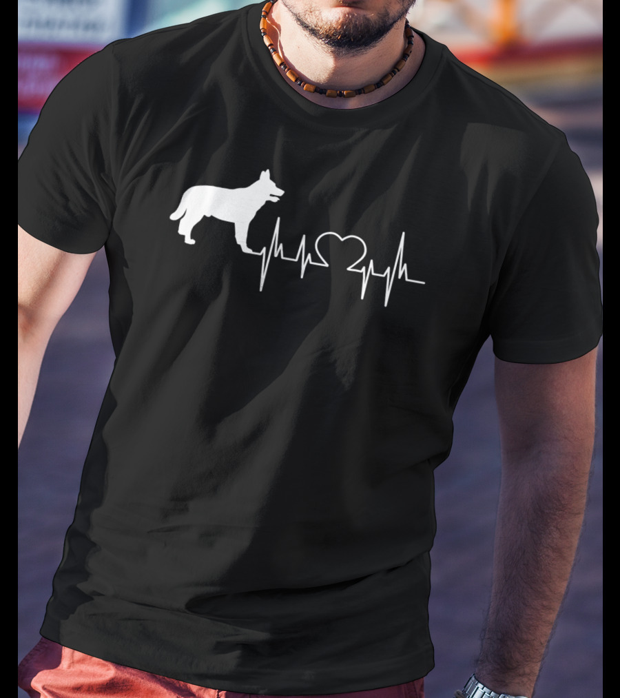 Blue Heeler Heartbeat Silhouette 28 T-Shirt