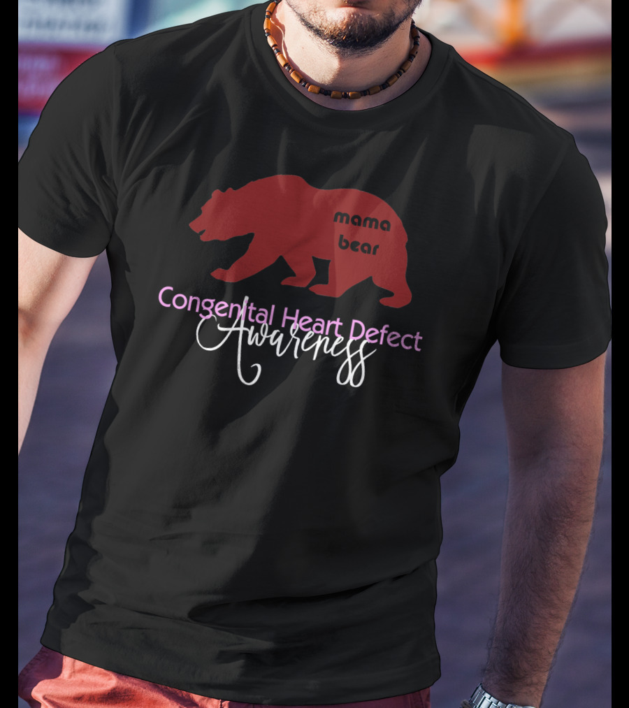 Mama Bear Congenital Heart Defect Awareness T-Shirt