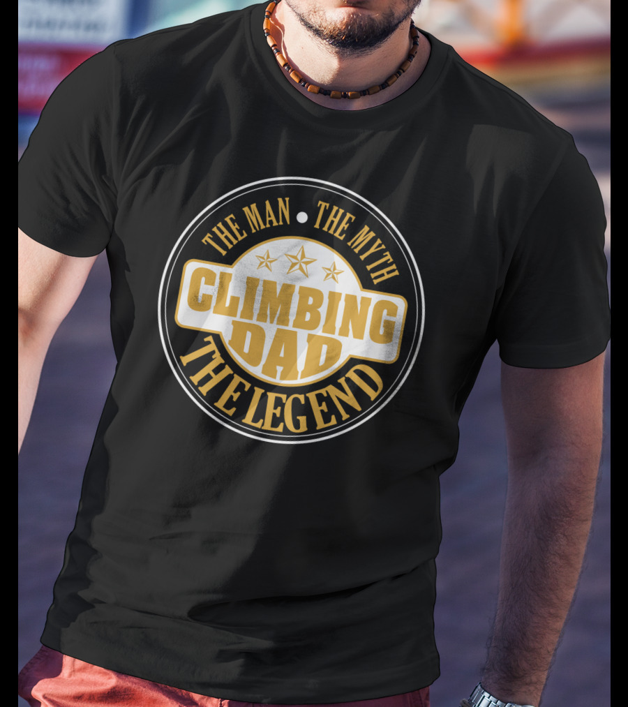 Climbing Dad The Man The Myth The Legend S37 Stars T-Shirt