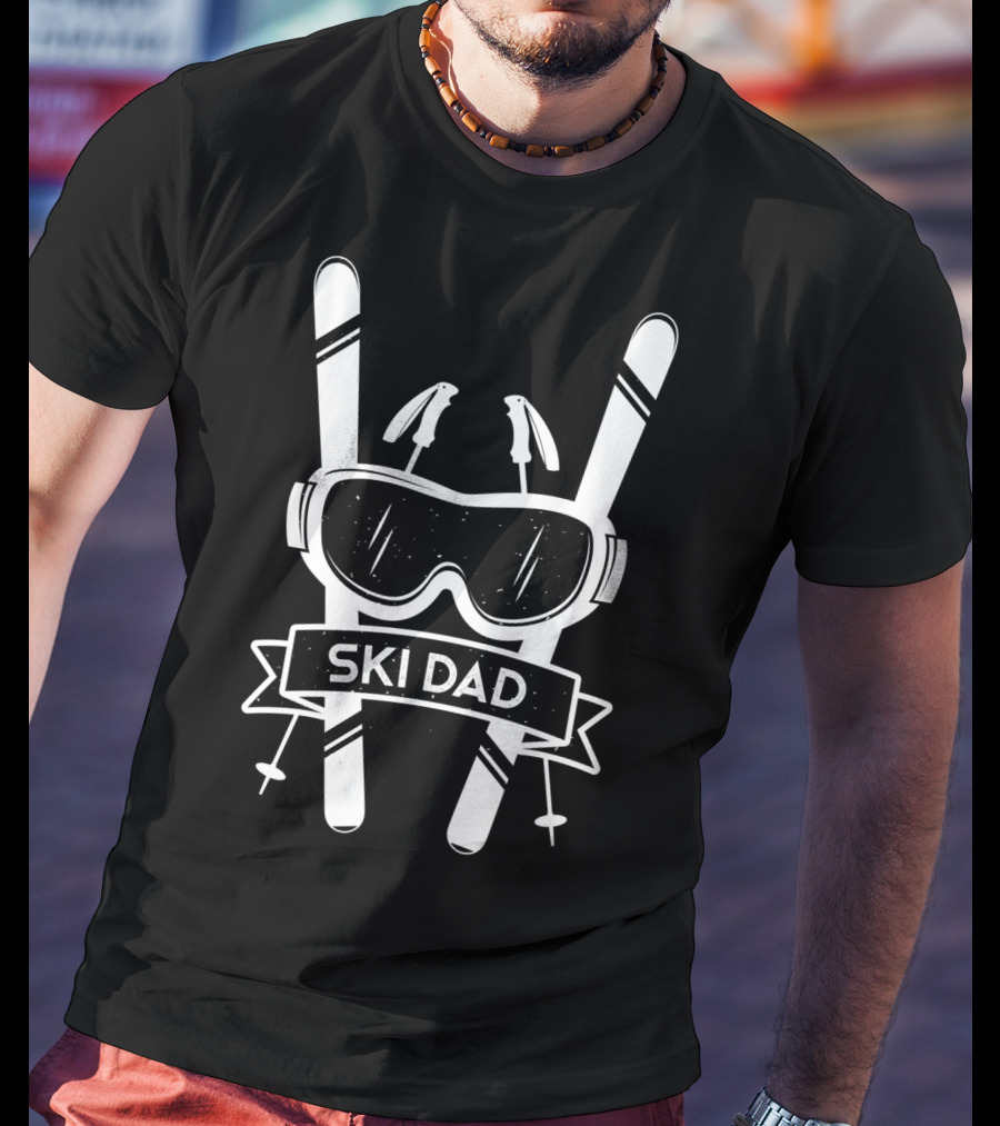 Ski Dad Cool Skiers Goggles And Poles T-Shirt