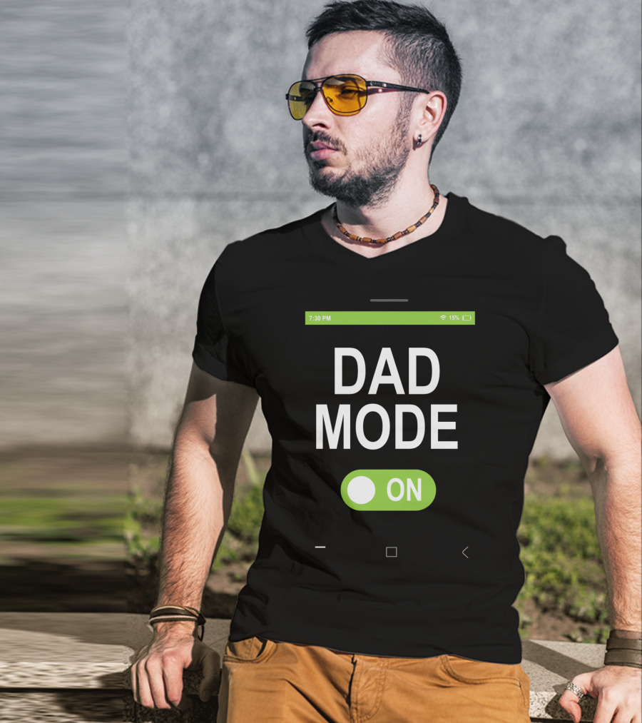 Dad Mode On Smartphone Theme With Green Toggle Switch T-Shirt