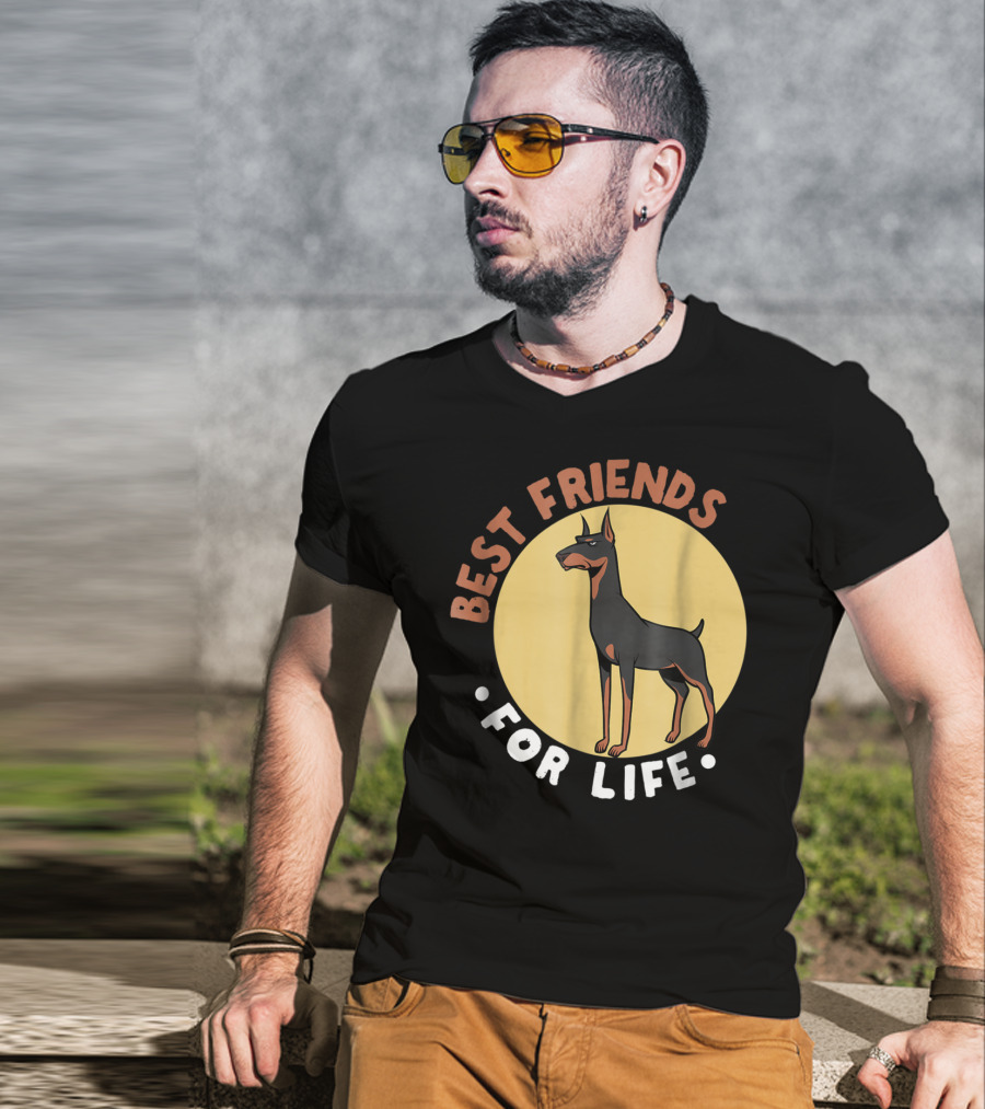 Best Friends For Life Doberman Dad Funny Pinscher 52 T-Shirt