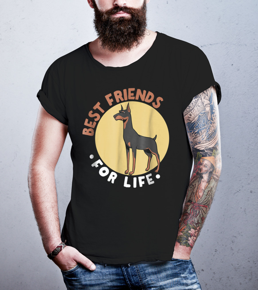 Best Friends For Life Doberman Dad Funny Pinscher 52 T-Shirt