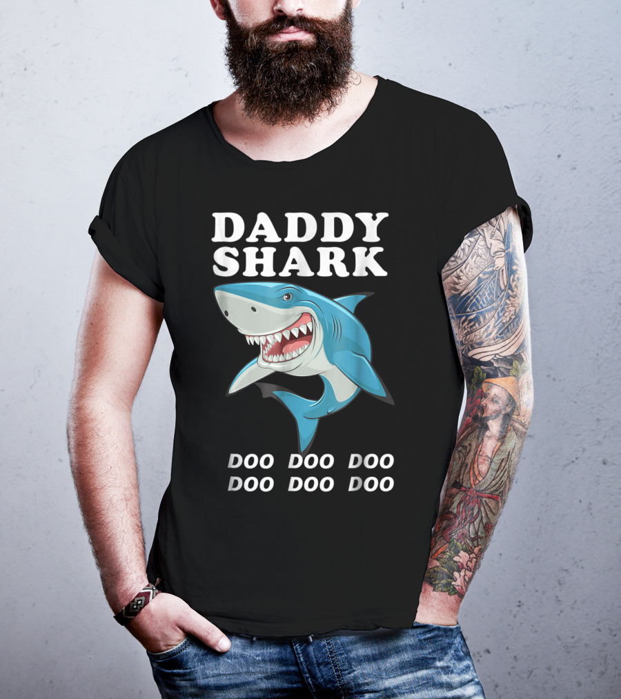 Daddy Shark Doo Doo Doo Funny Dad Shark Song T-Shirt