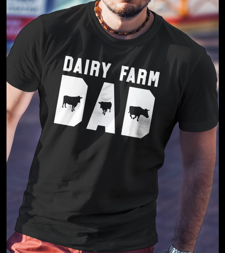Dairy Farm Dad Funny Mens Cow Black12 T-Shirt