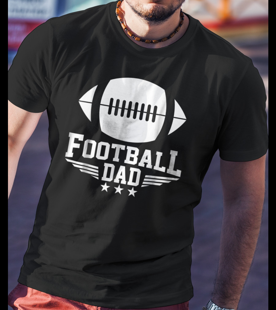 Football Dad Team Sports Daddy Stars And Football T-Shirt