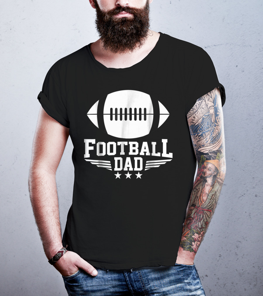 Football Dad Team Sports Daddy Stars And Football T-Shirt