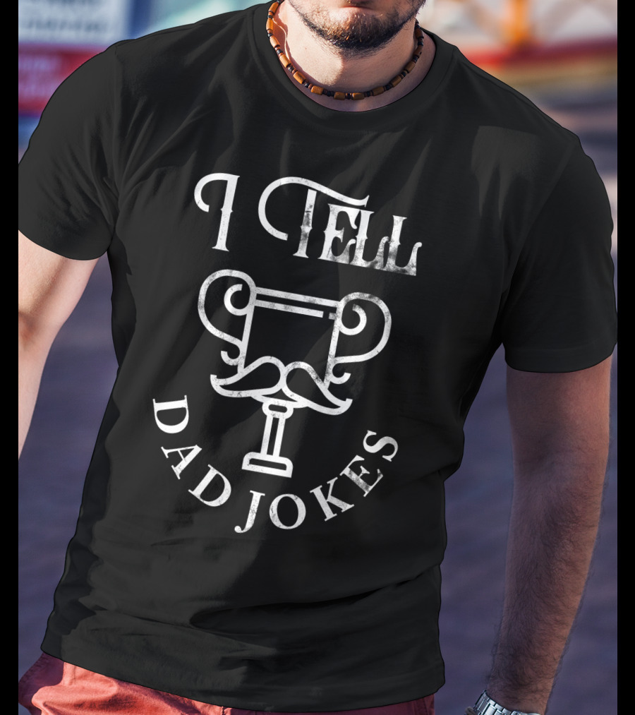 I Tell Dad Jokes Trophy Mustache Dad Joke Funny T-Shirt