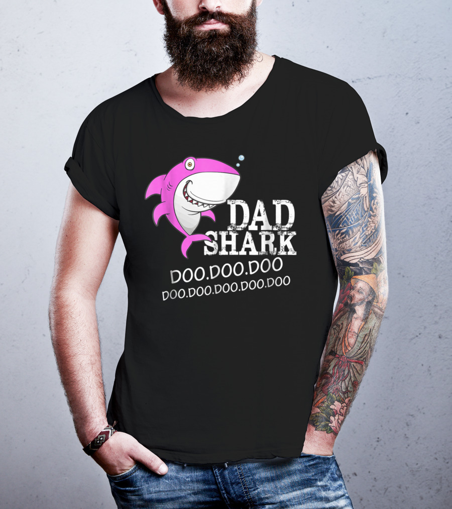Dad Shark Doo Doo Doo Halloween Christmas Family Shark T-Shirt