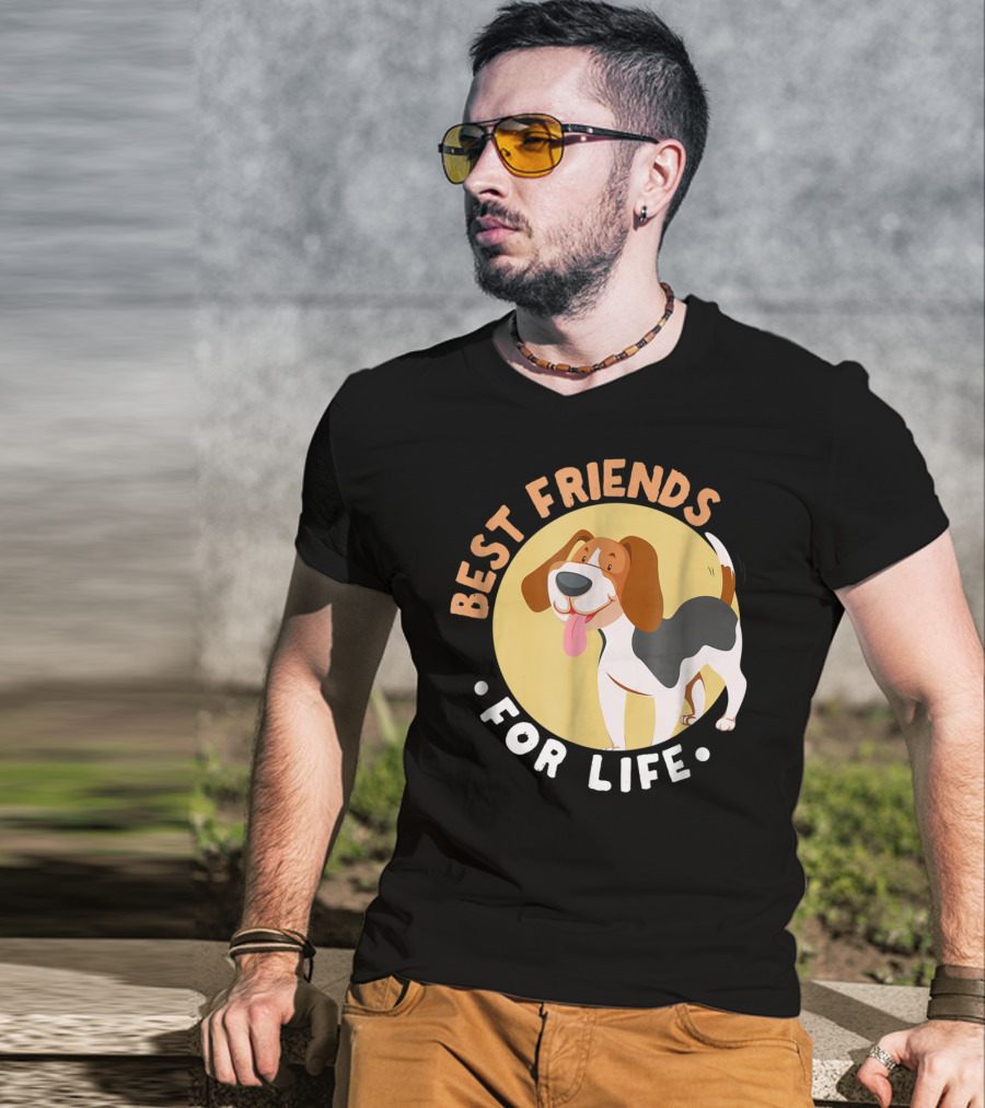 Best Friends For Life Beagle Dad Funny T-Shirt