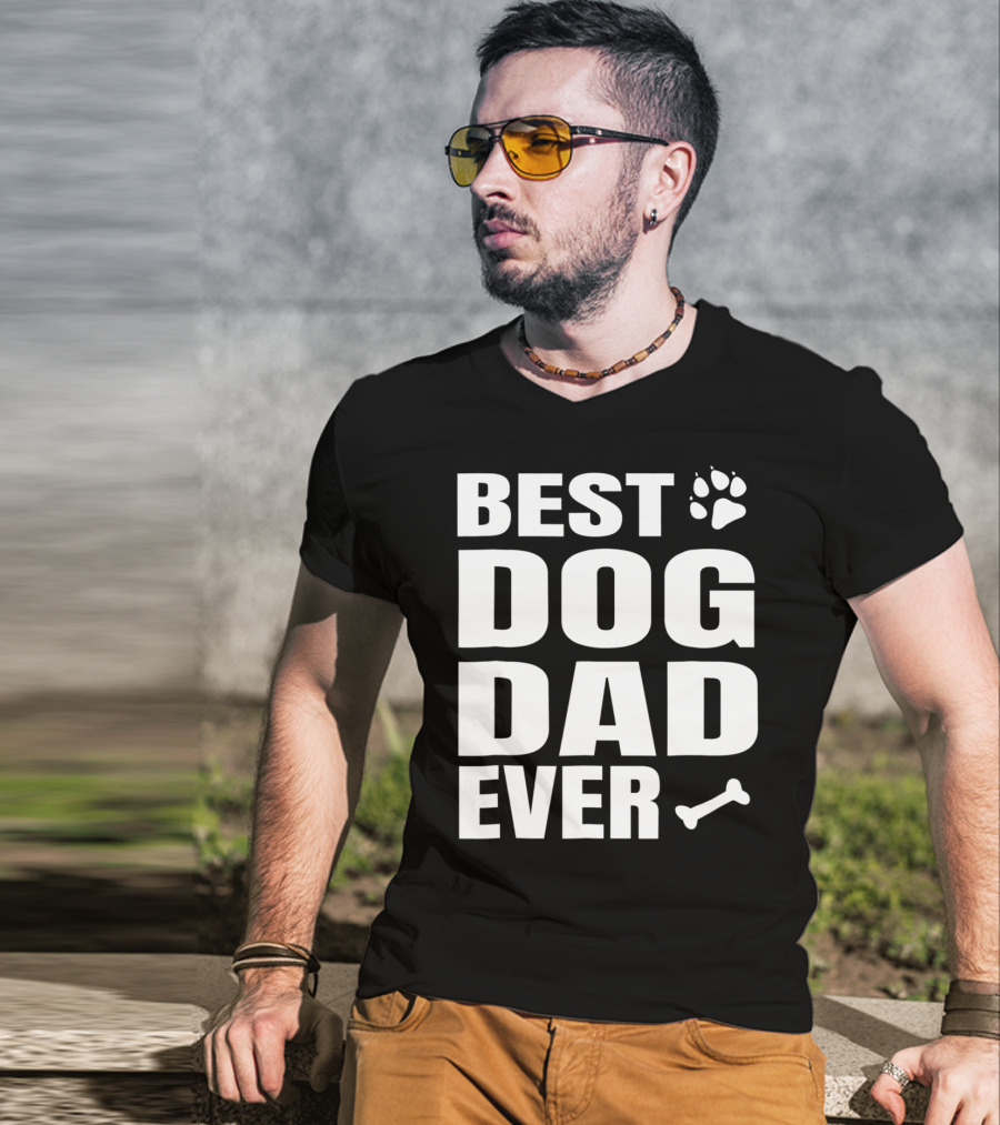 Best Dog Dad Ever Paw Bone Distressed Idea61 T-Shirt