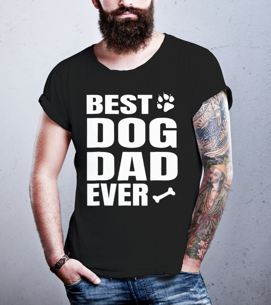 Best Dog Dad Ever Paw Bone Distressed Idea61 T-Shirt