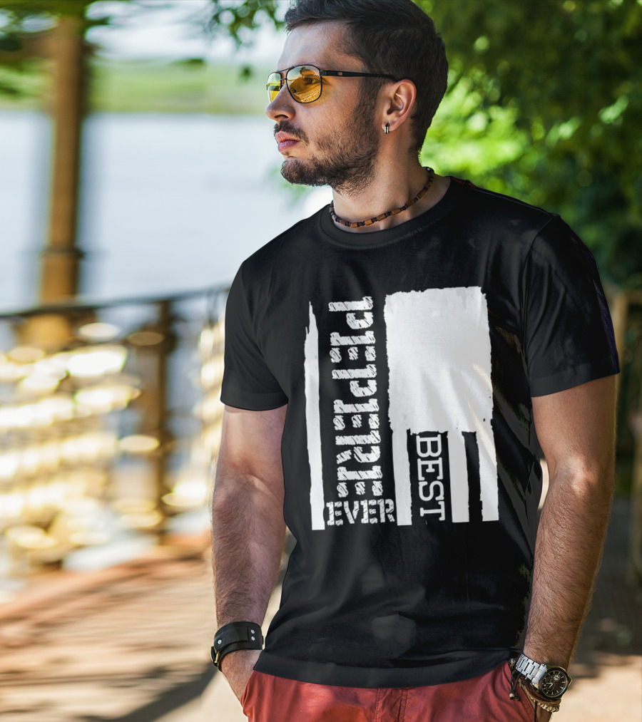 Best Pepere Ever Distressed Flag T-Shirt