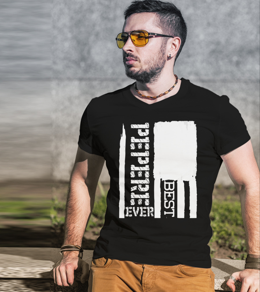 Best Pepere Ever Distressed Flag T-Shirt