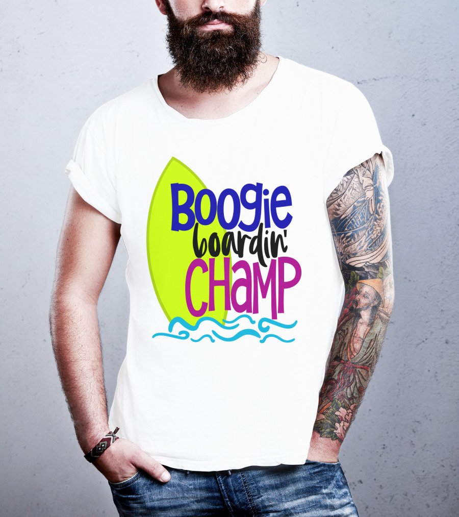 Boogie Boardin' Champ Surfing Summer Dad43 T-Shirt