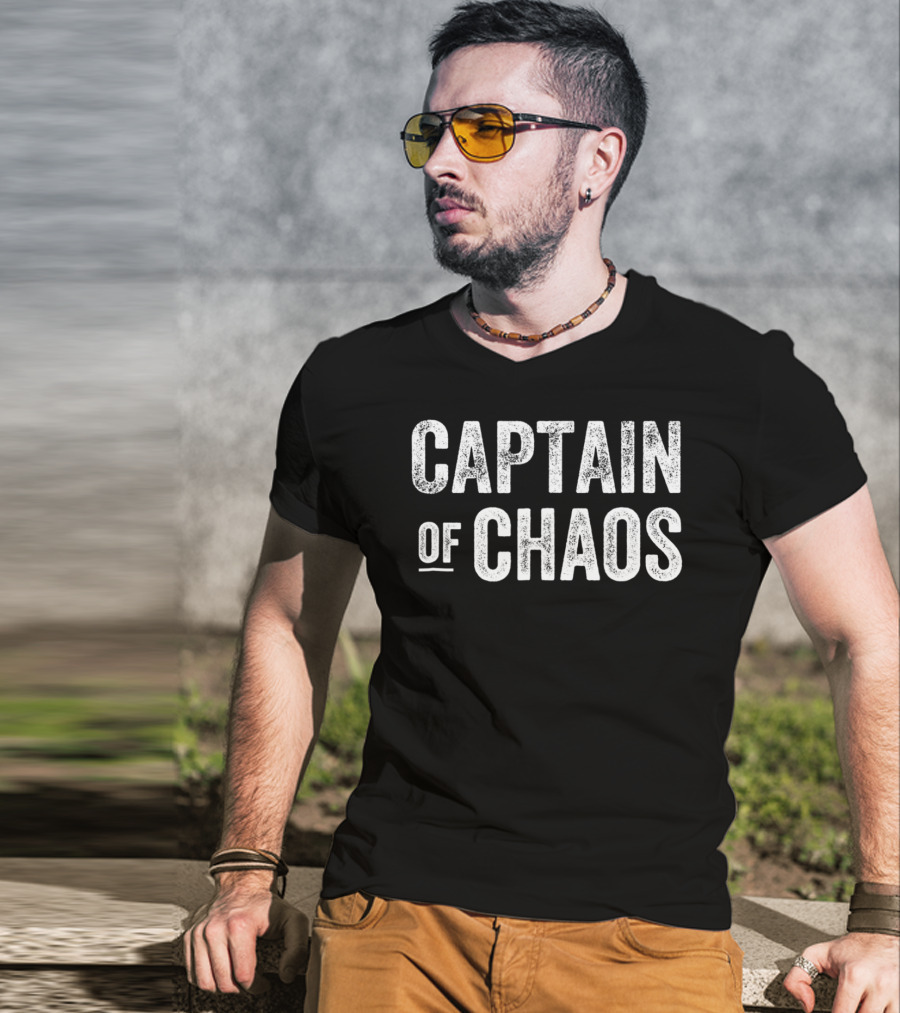 Captain Of Chaos Funny Dad Men Teacher92 T-Shirt