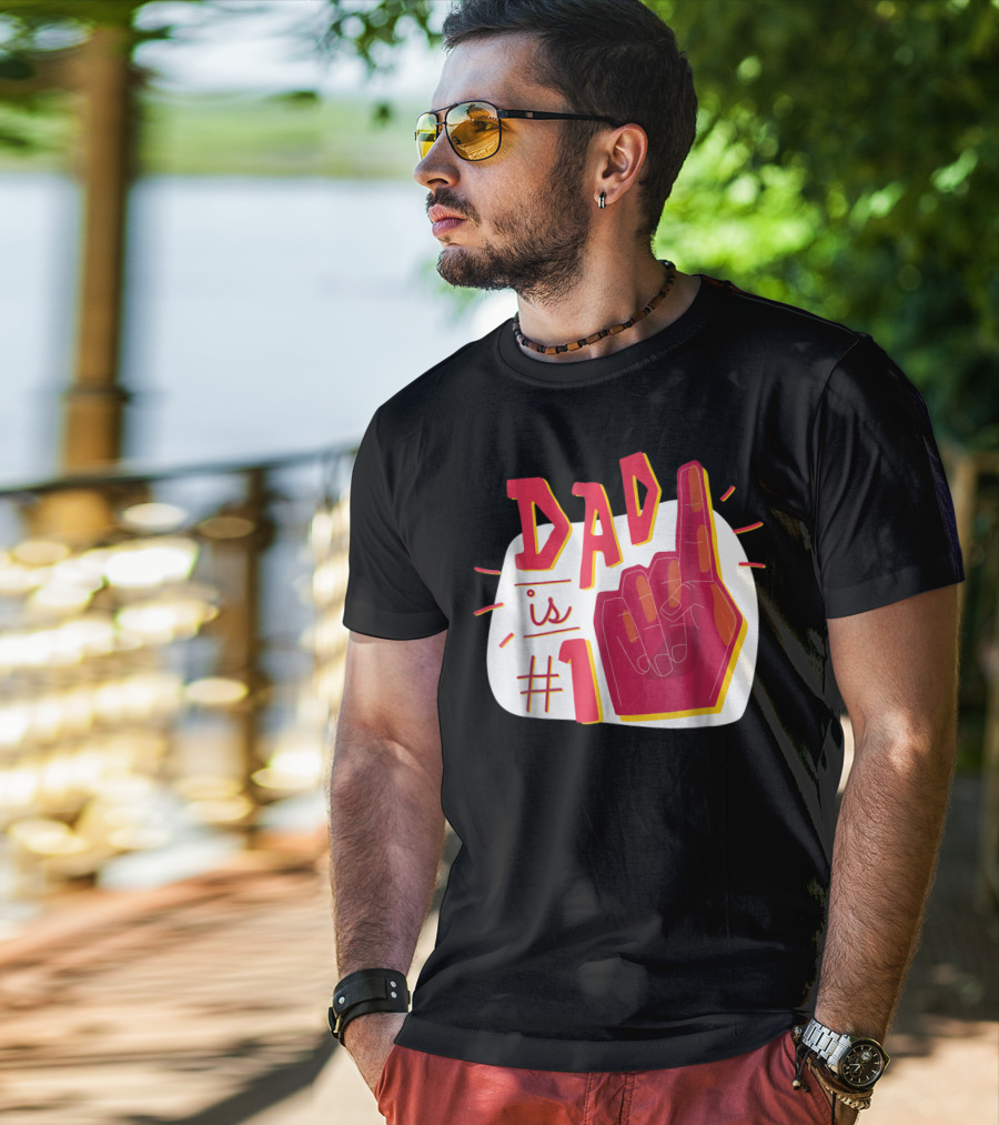 Dad Is #1 Finger Point Gesture T-Shirt