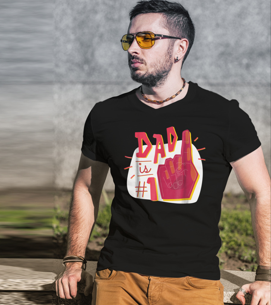 Dad Is #1 Finger Point Gesture T-Shirt