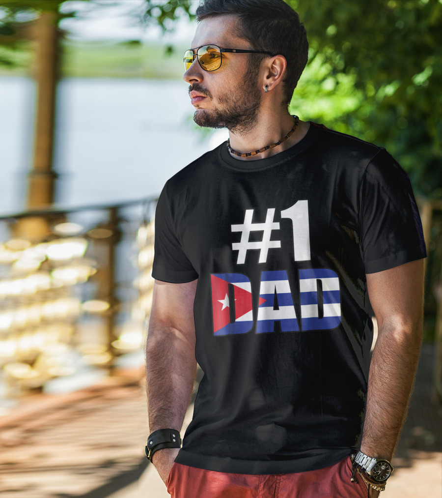 1 Dad Cuba Flag T-Shirt