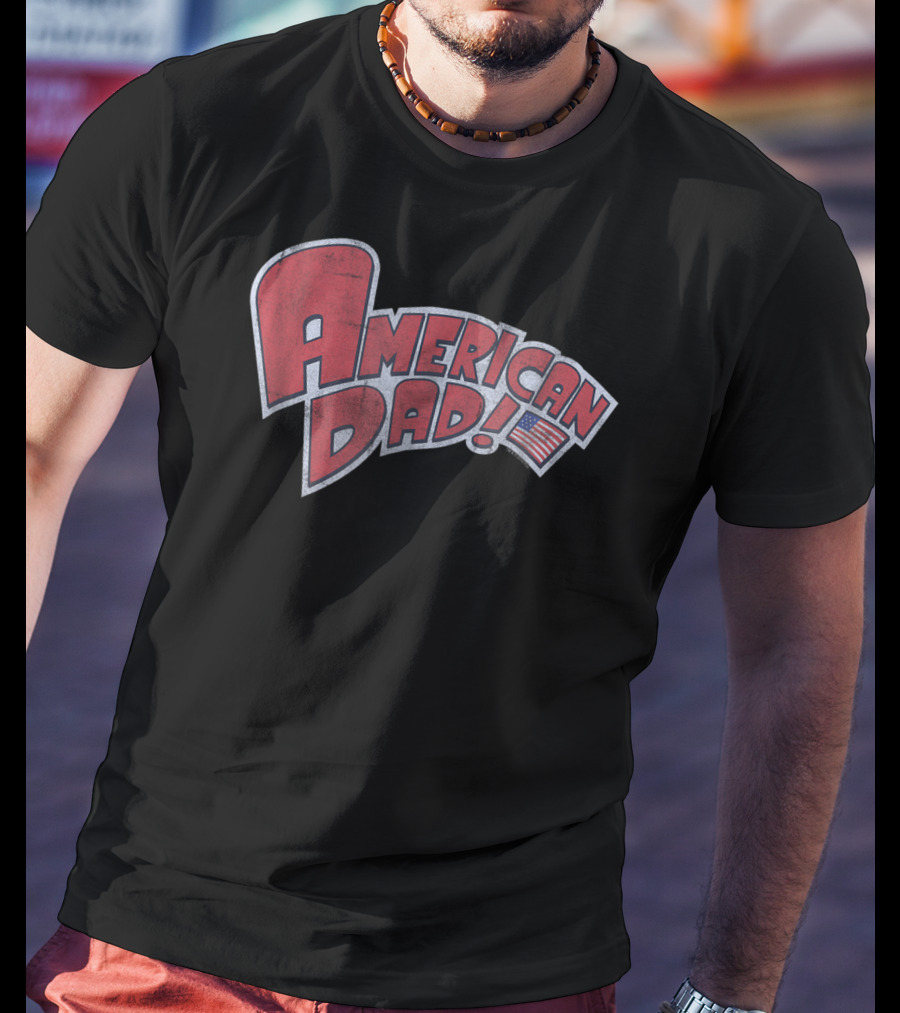 American Dad Vintage Logo With American Flag T-Shirt