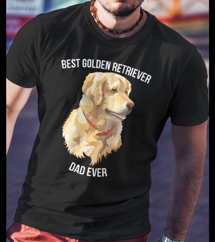 BEST GOLDEN RETRIEVER DAD EVER Retriever Dog Mens77 T-Shirt