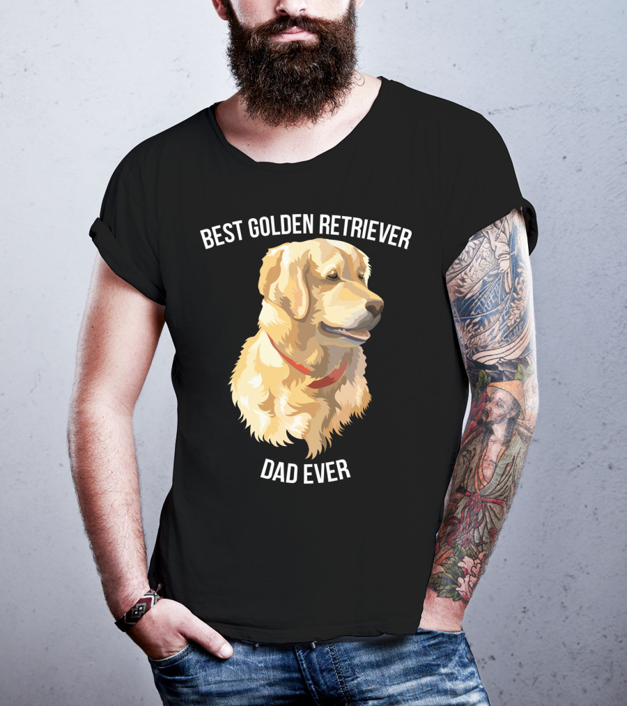 BEST GOLDEN RETRIEVER DAD EVER Retriever Dog Mens77 T-Shirt