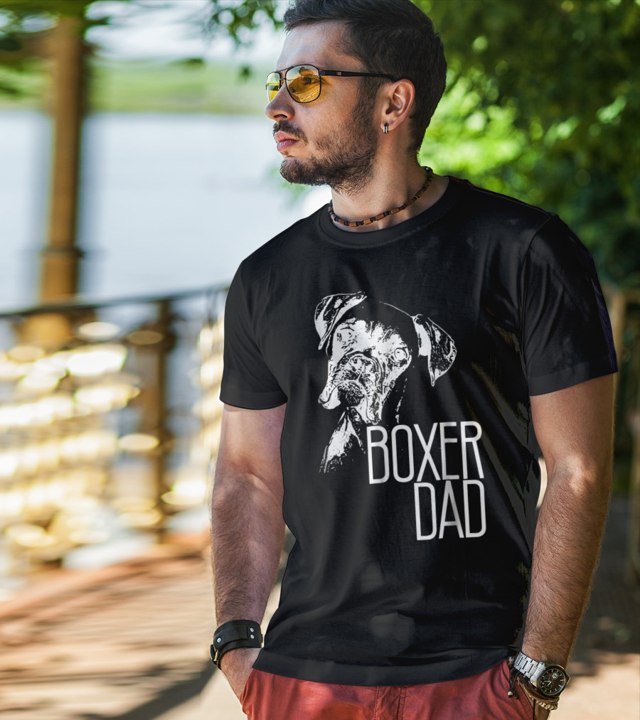 Boxer Dad Dog Face T-Shirt