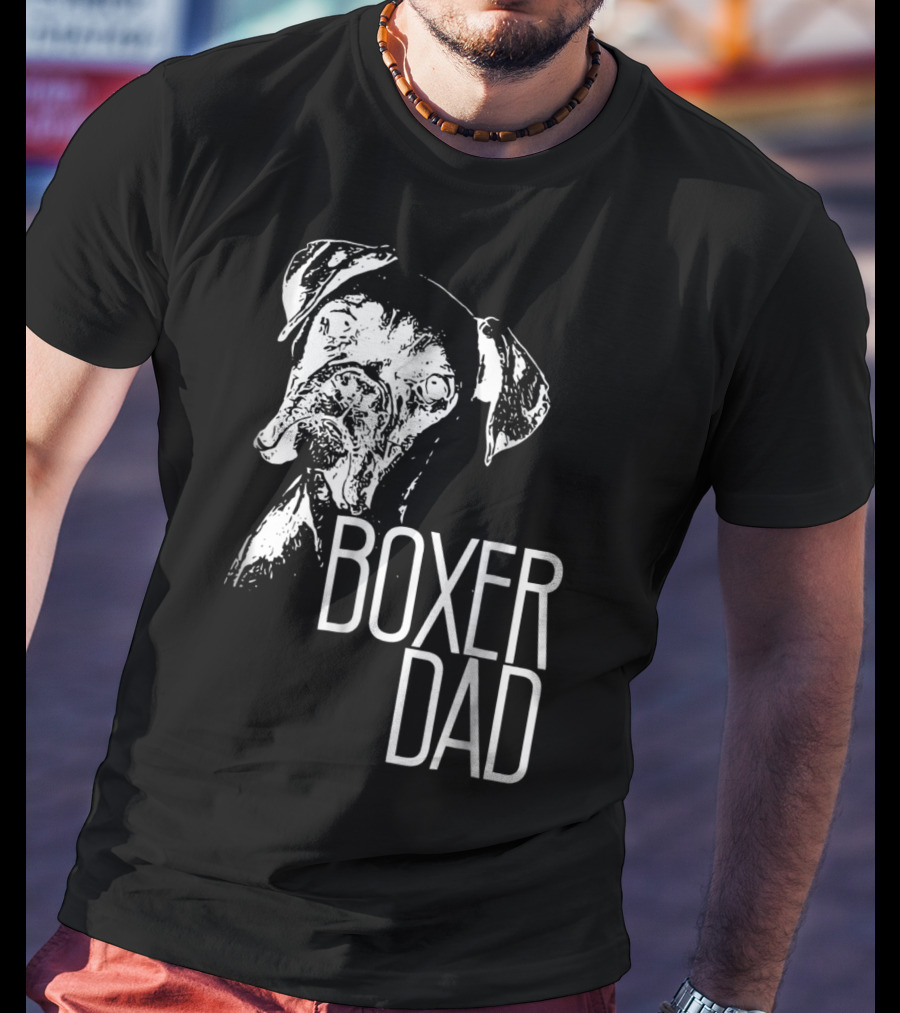 Boxer Dad Dog Face T-Shirt