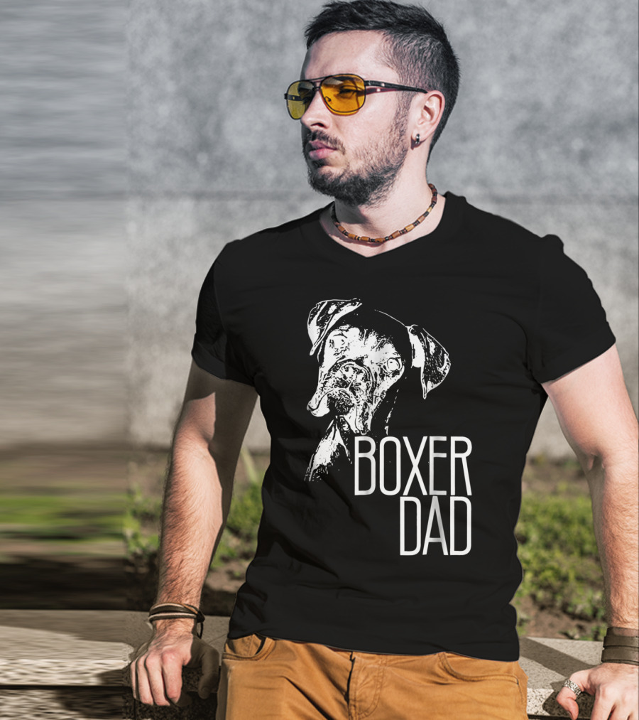 Boxer Dad Dog Face T-Shirt