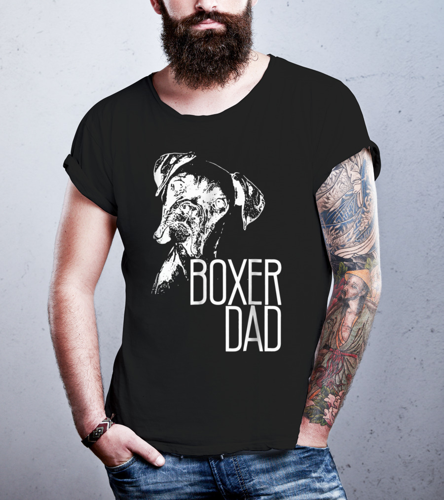 Boxer Dad Dog Face T-Shirt