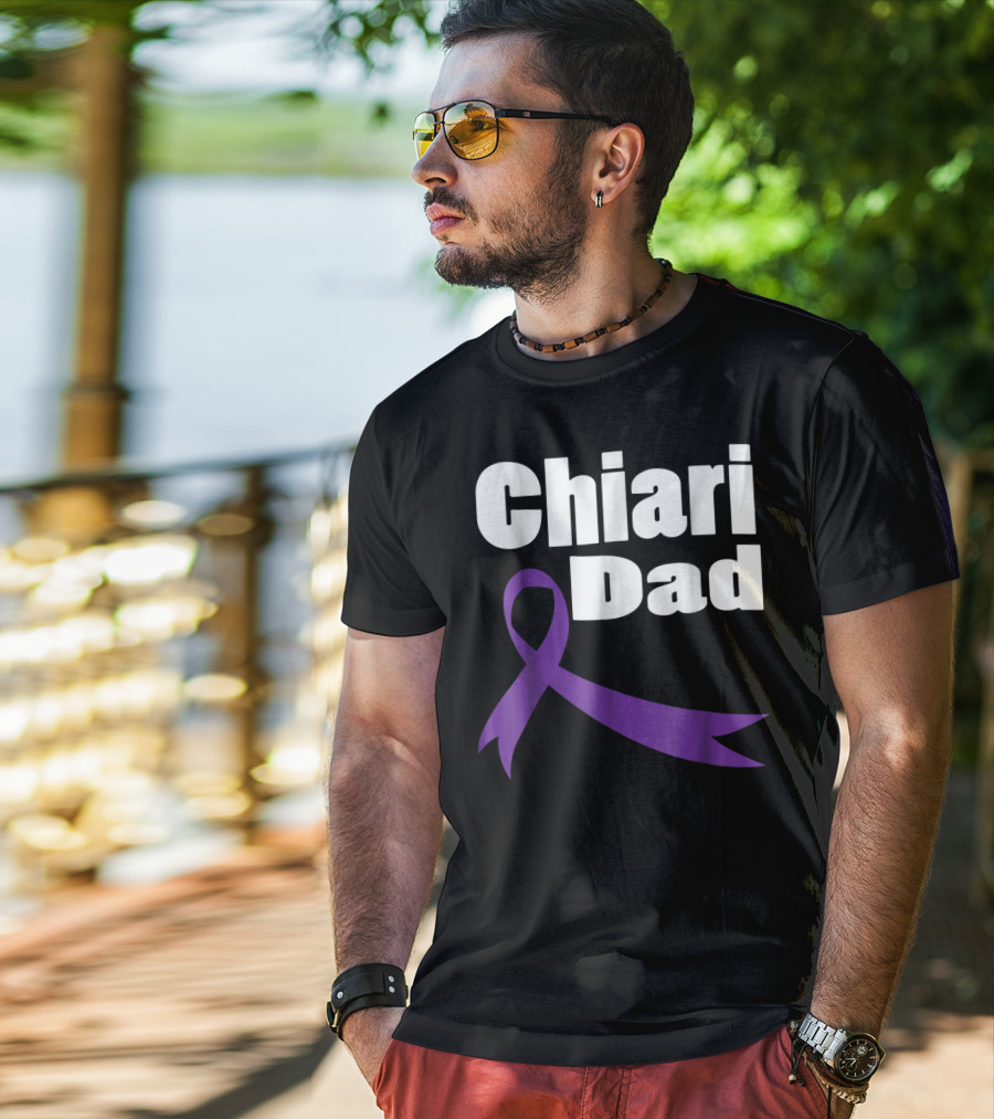 Chiari Malformation Dad Awareness Purple T-Shirt