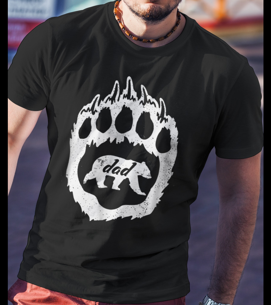 Dad Bear Paw52 Graphic With Bear T-Shirt