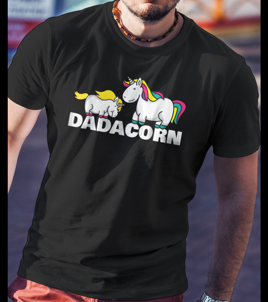 Dadacorn Funny Unicorn Best Dad With Colorful Mane T-Shirt