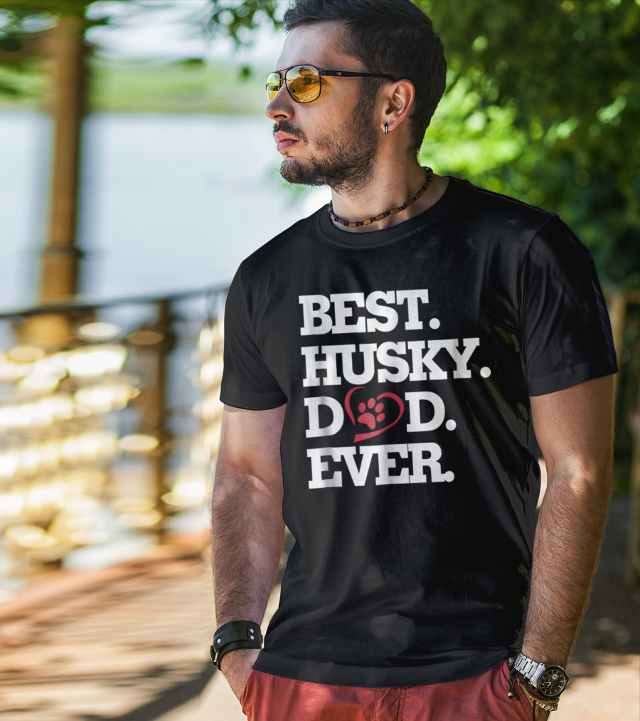 BEST HUSKY DAD EVER Dog Lover HUSKY27 T-Shirt