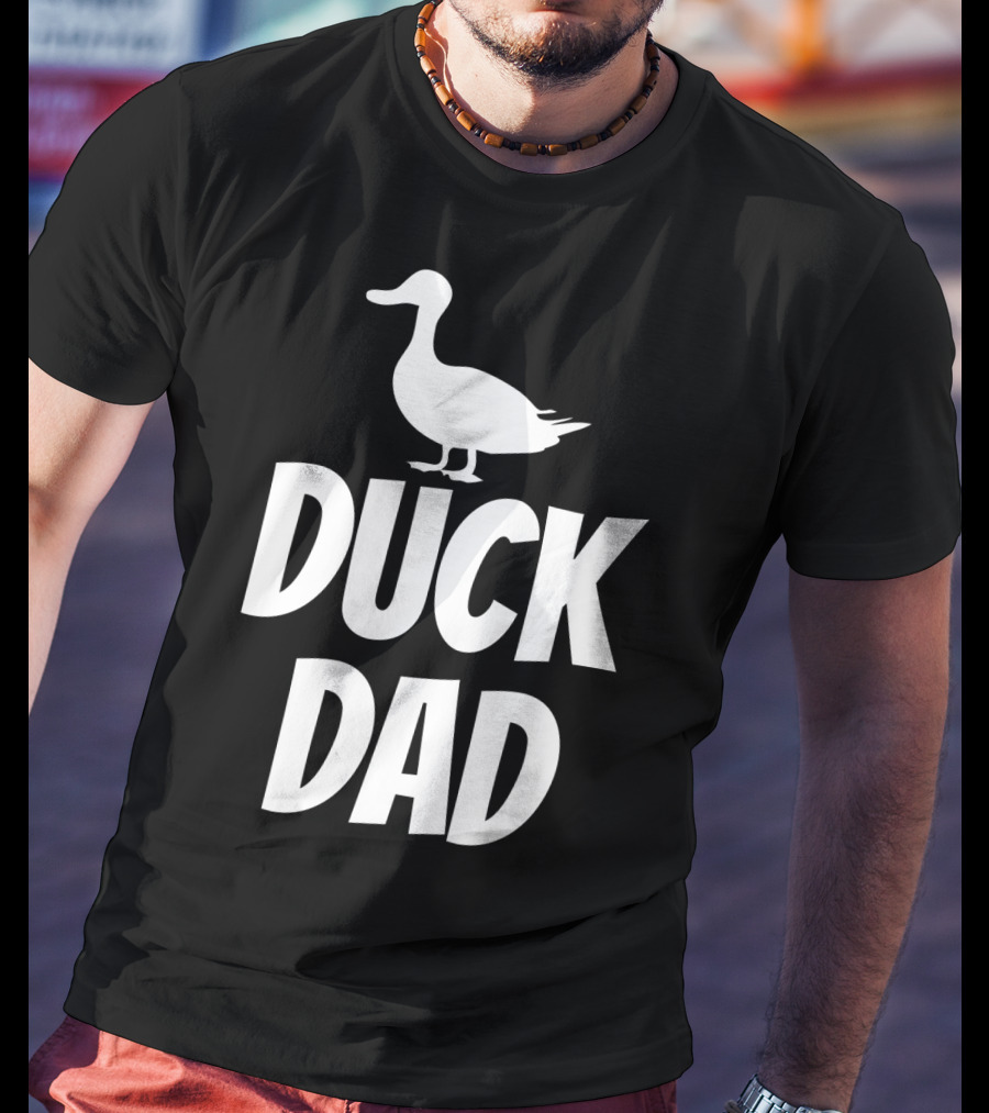 Duck Dad Funny Cute Duck Pet Black42 Duck Dad T-Shirt