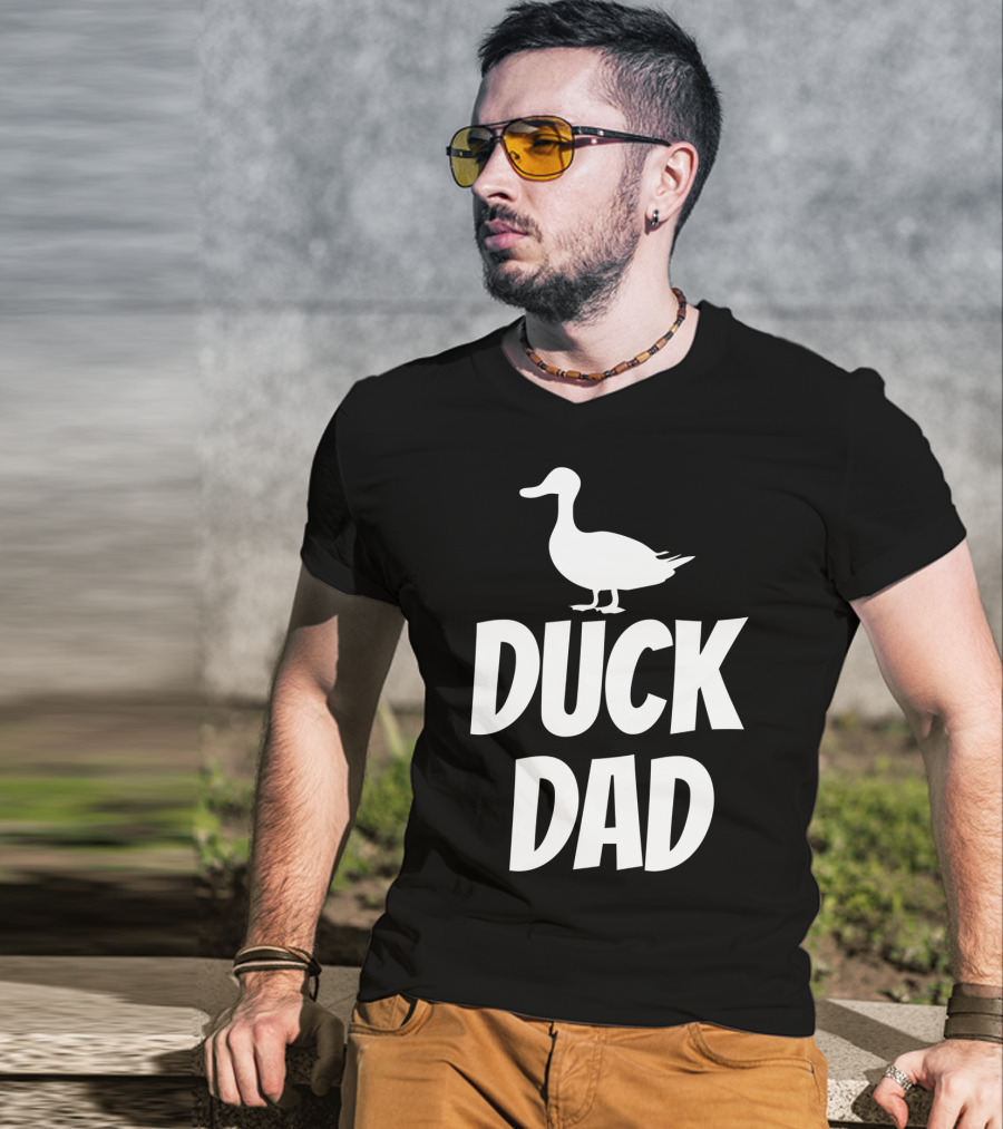 Duck Dad Funny Cute Duck Pet Black42 Duck Dad T-Shirt