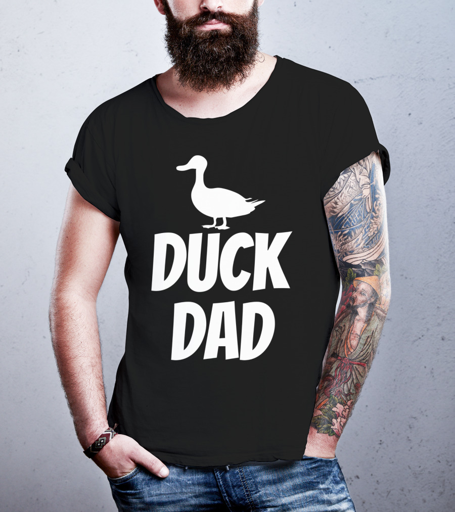 Duck Dad Funny Cute Duck Pet Black42 Duck Dad T-Shirt