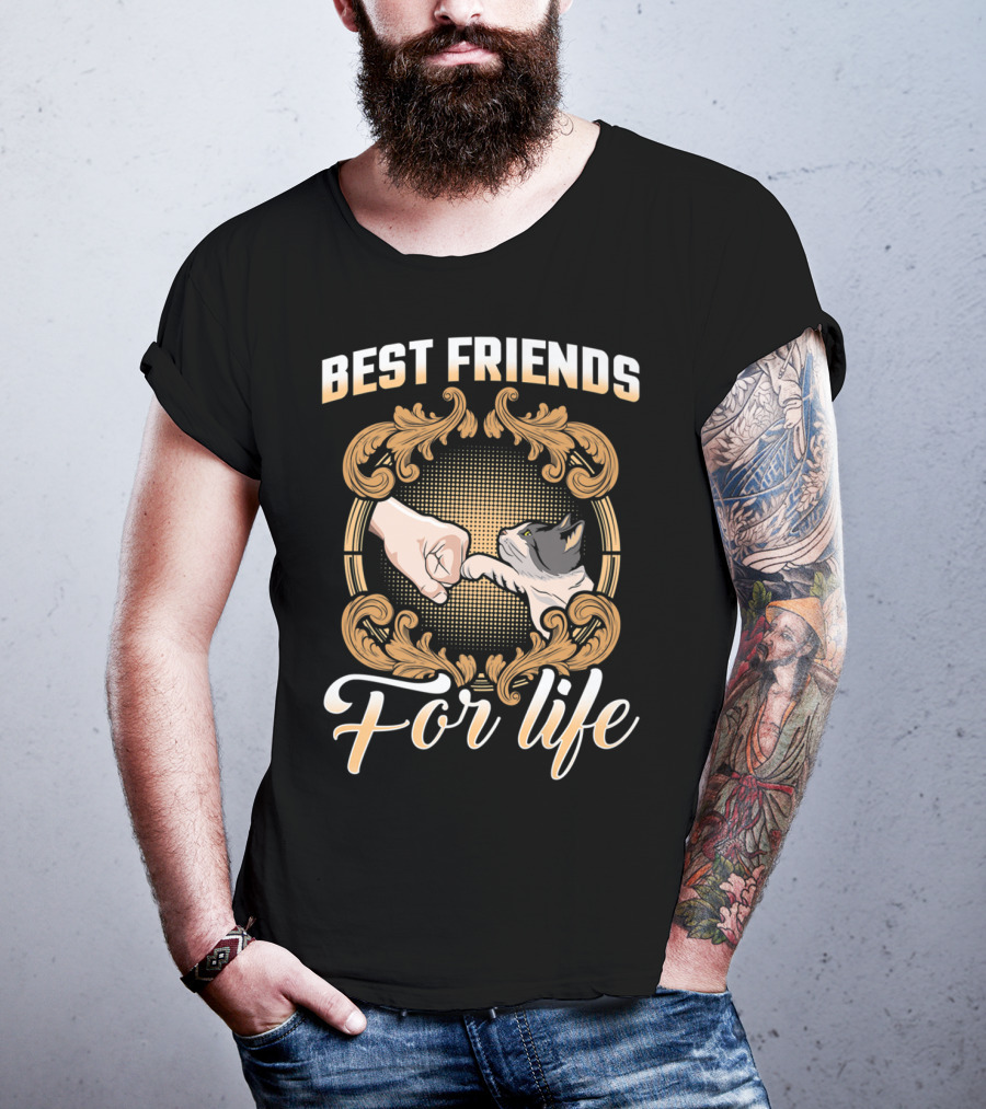 Crazy Cat Lady Best Friends For Life Fist Bump T-Shirt