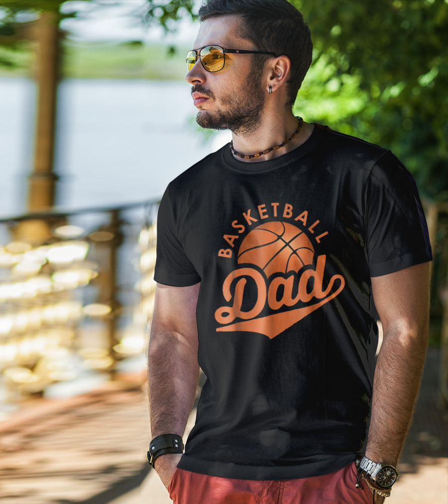 Basketball Dad Funny Father Bball Men46 Sports T-Shirt