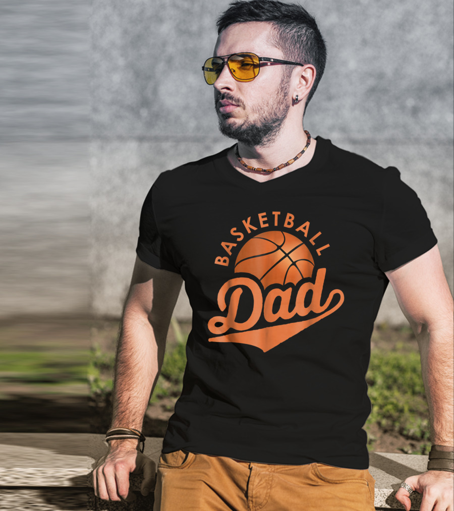 Basketball Dad Funny Father Bball Men46 Sports T-Shirt