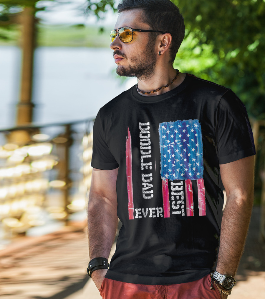 Best Doodle Dad Ever American Flag Distressed Patriotic T-Shirt