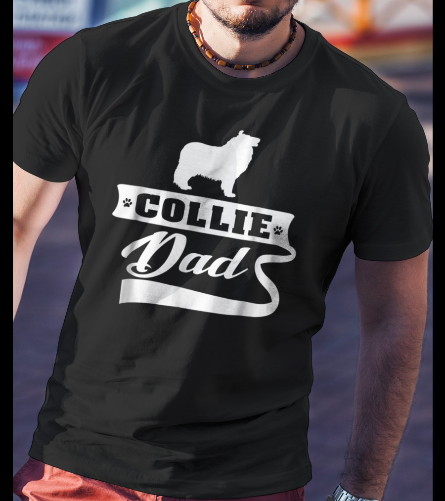 Collie Dad Dog Mens Animal Dogs T-Shirt