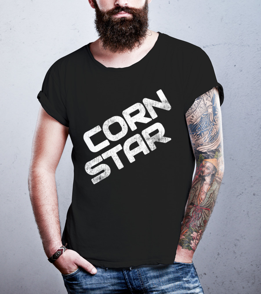 Corn Star Funny Dad Fathers Cornhole Bar Beer Toss Game T-Shirt