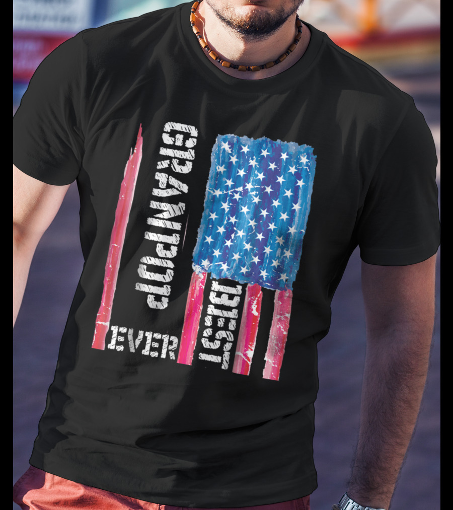 Best Grandpop Ever American Flag Grandfather Patriotic T-Shirt