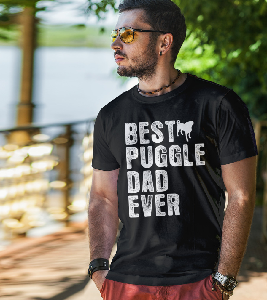 Best Puggle Dad Ever Pug T-Shirt