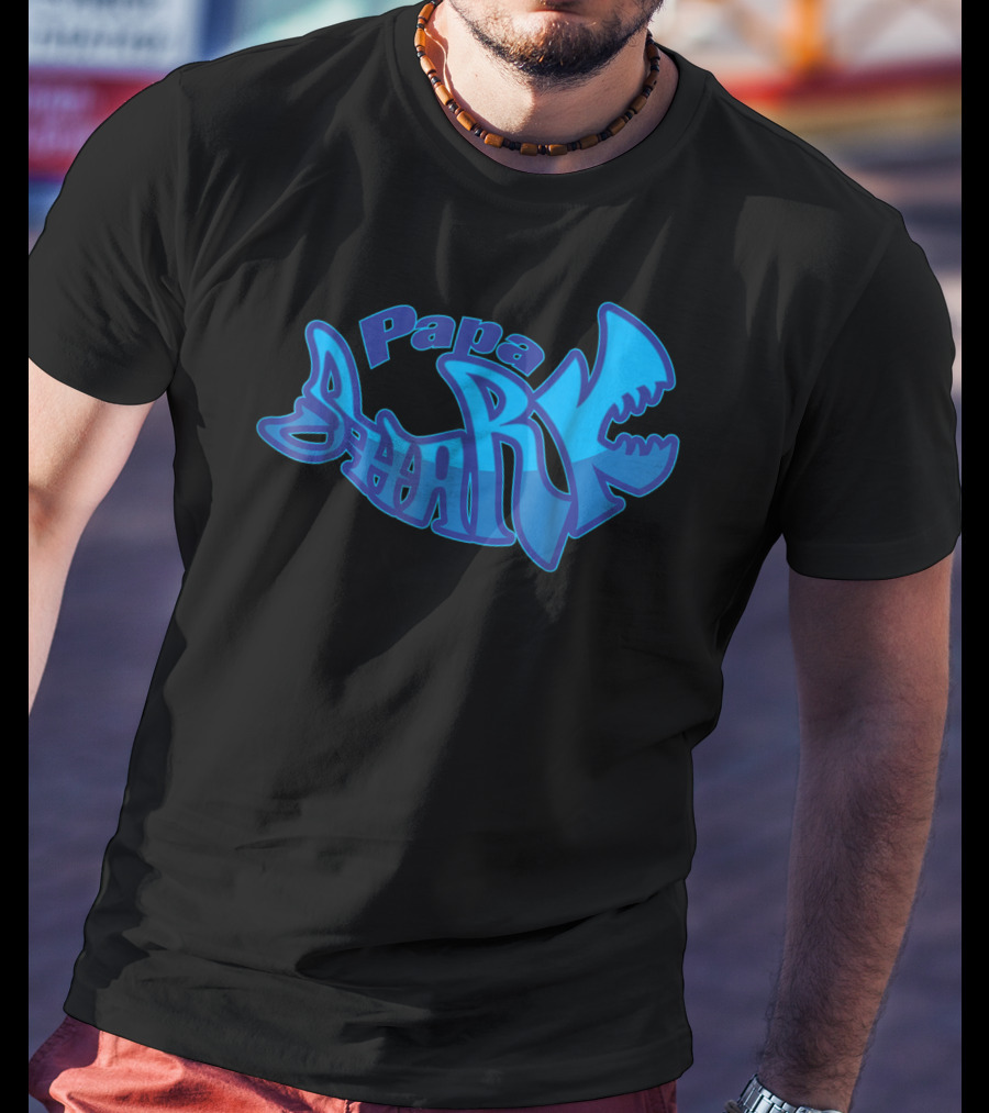 Papa Shark Cute Stylist Dad Fathers Husband91 T-Shirt