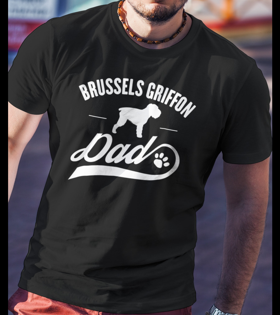 Brussels Griffon Dog Dad Paw Lover T-Shirt