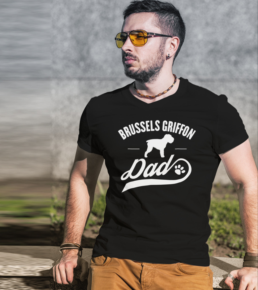 Brussels Griffon Dog Dad Paw Lover T-Shirt